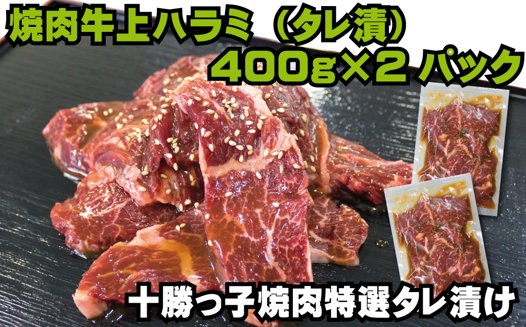 味付き牛上ハラミ800g【 牛肉 豚肉 焼き肉 惣菜 冷凍 北海道 十勝 幕別 ふるさと納税 送料無料 】