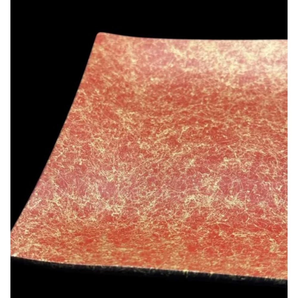 波スクエアプレート L 乱糸（マット仕上げ）本朱［NF79］