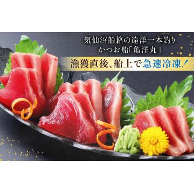 ふるさと納税 気仙沼市 【TVで紹介!】亀洋丸一本釣りとろかつお 1kg〜1.2kg [阿部長商店 20565040] |  | 02