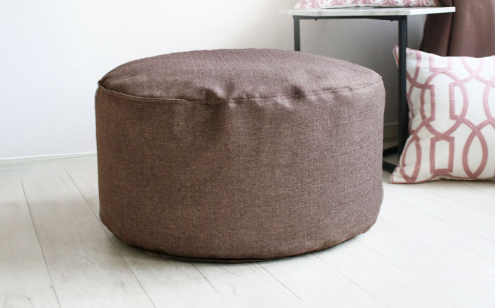 毛布収納 クッションカバー ジャメル（ラウンド×チャコールグレー） 1枚 | 収納袋 衣替え タオルケット 布団収納 無地 ビーズクッションカバー | 北新有限会社 [BOBZ003]