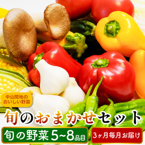 旬の野菜 詰め合わせ 5～8品目 定期便 3回 国産 送料無料 【旬の野菜】