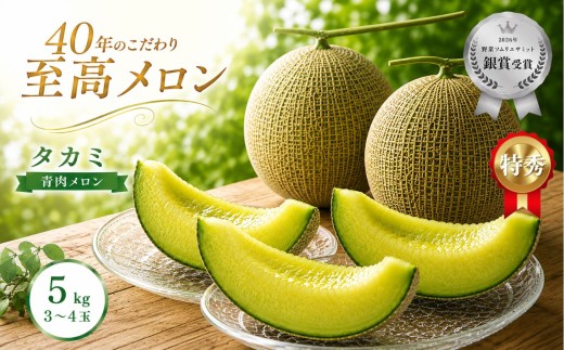 タカミ 3〜4玉（合計約5kg）| 2027年 先行予約 メロン 完熟 果物 フルーツ ギフト  デザート  栃木県 真岡市 送料無料