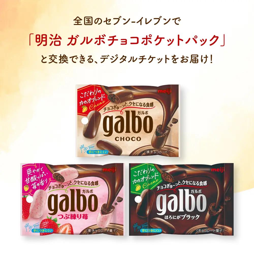 【メールで届く】明治ガルボチョコ ポケットパック3種から選ぶ 『コンビニ交換専用チケット 4個交換（セブン-イレブン）』[AOES004]
