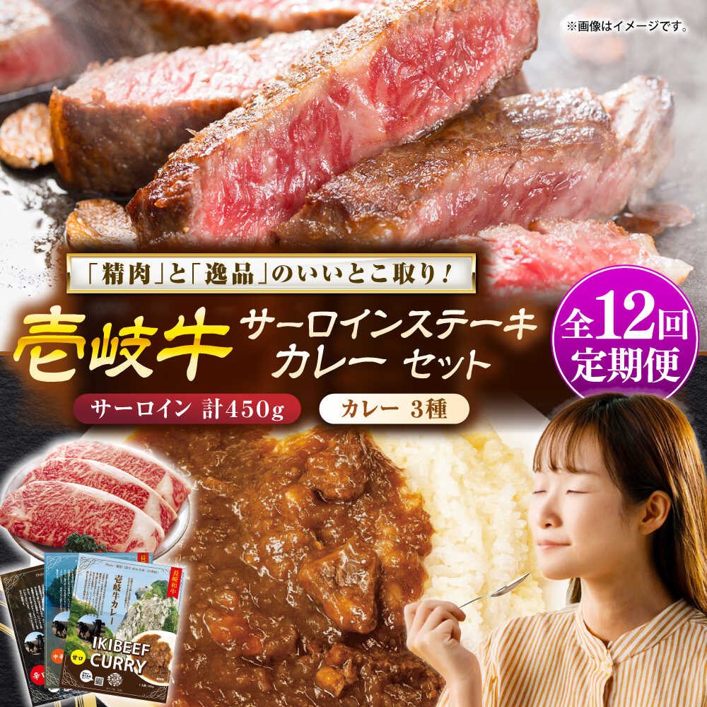 【ふるさと納税】【全12回定期便】壱岐牛サーロインステーキ＆壱岐牛カレー3種セット《壱岐市》【壱岐フードファクトリー】[JDW118] カレー レトルト パウチ サーロイン ステーキ 肉 牛肉 国産 和牛 壱岐牛 定期便