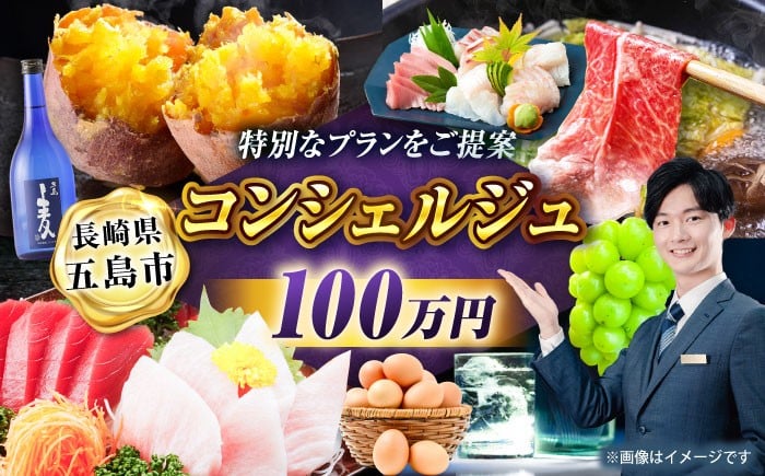 
            【長崎県五島市コンシェルジュプラン】寄附金額100万円コース[PZX002]選べる 肉 米 牛肉 豚肉 海鮮 魚 野菜 果物 スイーツ 定期便 オーダーメイドプラン
          