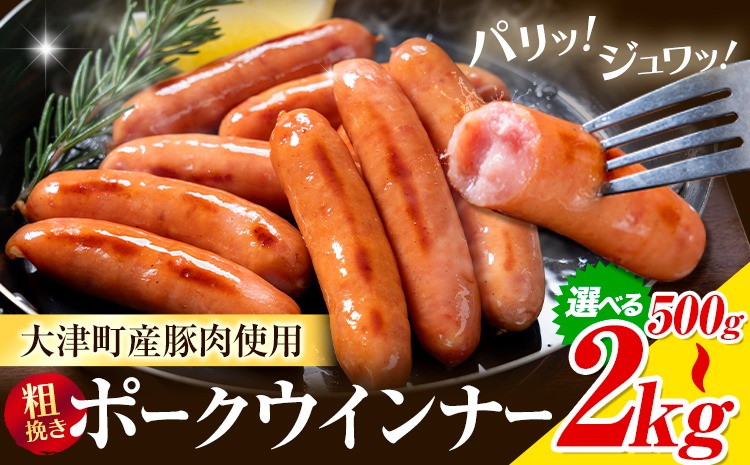 ウインナー 粗挽き ポーク ウインナー 500g 1kg 1.5kg 2kg ソーセージ 《3-7日以内に出荷予定(土日祝除く)》九州産 豚肉 熊本県 大津町 惣菜 ウインナー ソーセージ 豚肉 豚 うまかポーク 弁当 おかず---oz_fumkwn_u_26_5500_500g---