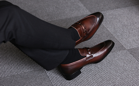 RERiSE TRIGGER RE-3002 本革ビジネスシューズ ビットUチップ DARK BROWN 25cm（ダークブラウン）