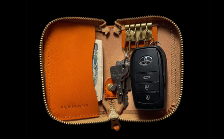 国産 本革 キーケース レザー ブラック スマートキーケース スマートキー 静岡県 牧之原市 REVOLLA