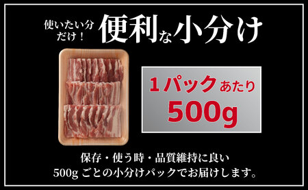 《定期便》長崎県産豚 バラ焼肉用 計1kg(500g×2)【6回お届け】
