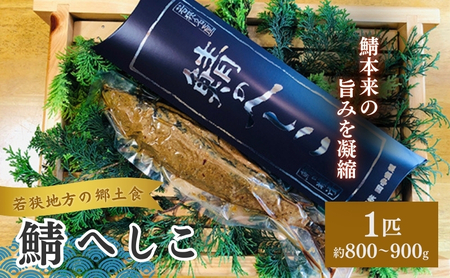 鯖 若狭町 へしこ 糠漬 1本 魚介 鯖