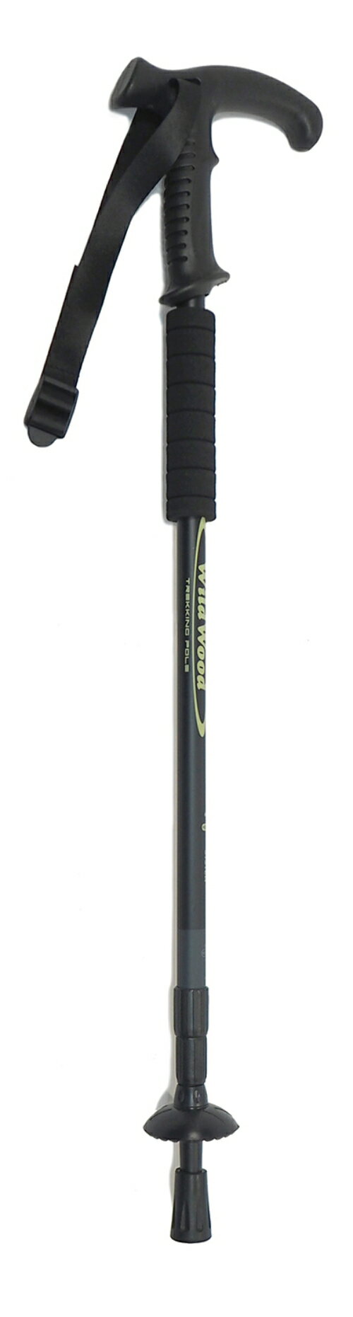 【ふるさと納税】WILD WOOD アンチショックトレッキングポール（T型グリップ） ブラック 1本 ／ ジェイクリエイト アウトドア 衝撃吸収機能付き 登山 奈良県 田原本町