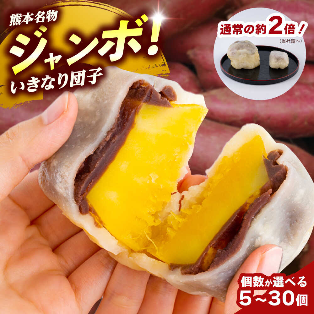 【ふるさと納税】＼レビューキャンペーン／《選べる個数！》 弁天堂 ジャンボ いきなり団子 約150g×5個〜30個入り【株式会社弁天堂】 大きい サイズ 熊本 名物 名菓 和菓子 さつまいも サツマイモ あんこ 郷土菓子 おやつ 冷凍 [AYDG001]