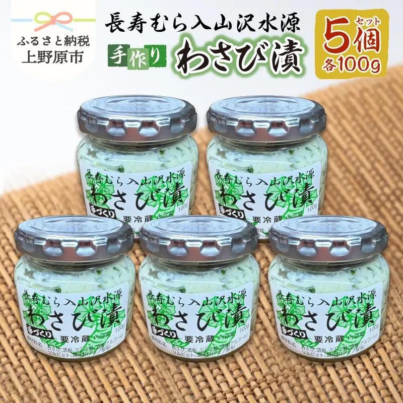 長寿むら入山沢水源わさび漬 手作り×５個