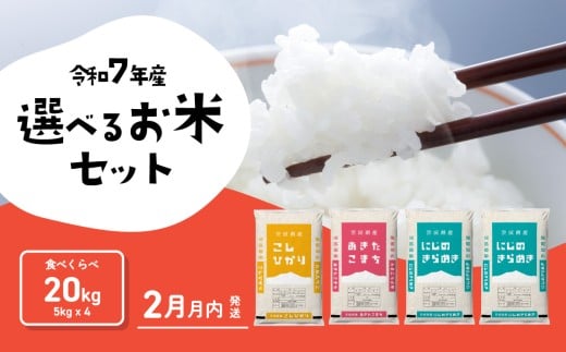 【02月月内発送】食べ比べ 20kg コシヒカリ あきたこまち にじのきらめき 令和7年産 茨城県産 白米 精米 茨城県 お米 米 [SF617yai]