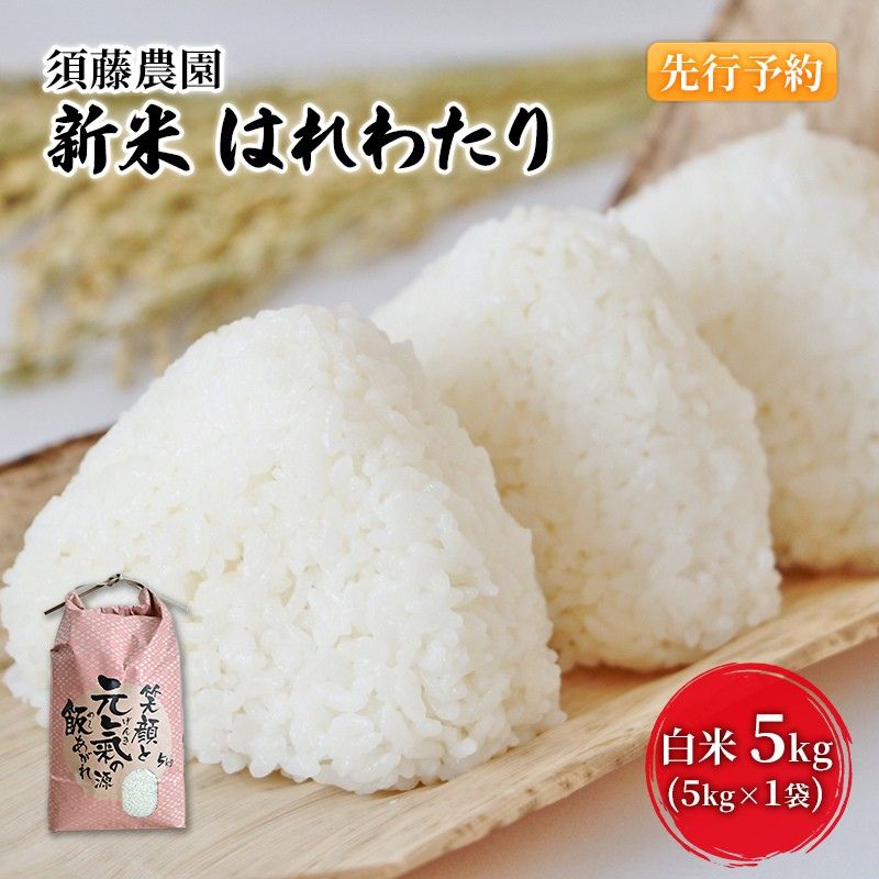 【ふるさと納税】先行予約 新米 令和7年産 白米 はれわたり 5kg 1袋 米 精米 こめ お米 おこめ コメ ご飯 ごはん 令和7年 須藤農園 青森 青森県 　お届け：2025年10月下旬～2025年11月下旬