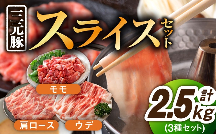 
                  【色々な料理に大活躍！！】佐賀産 三元豚 スライス 3種セット 計2.5kg /宮地ハム [UBM005] 豚肉 豚 肉 ウデ モモ 肩ロース ロース
                