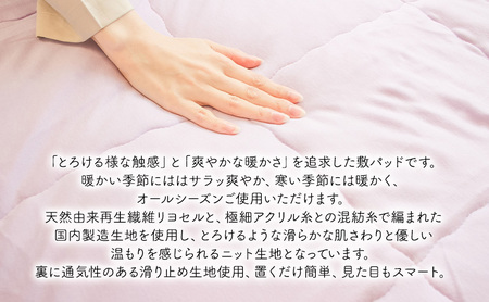 ほっとろ～り触感 とろけるあったかズレない敷パッド 100×200cm　 寝具 とろける様な触感 オールシーズン 滑らかな肌さわり 優しい温もり  ボルドー