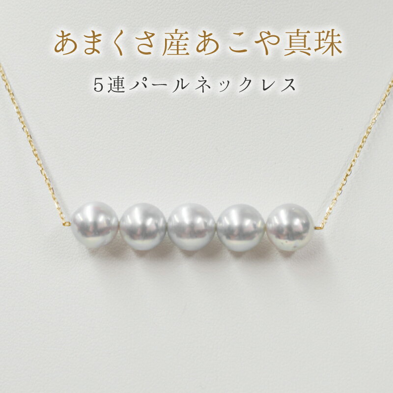 【ふるさと納税】あこや真珠 パールネックレス 8-9mm ペンダント シルバー 5連 天草産 本真珠 冠婚葬祭 フォーマル 入学式 卒業式 結婚式 プレゼント ギフト用 レディース 熊本県 天草市 送料無料