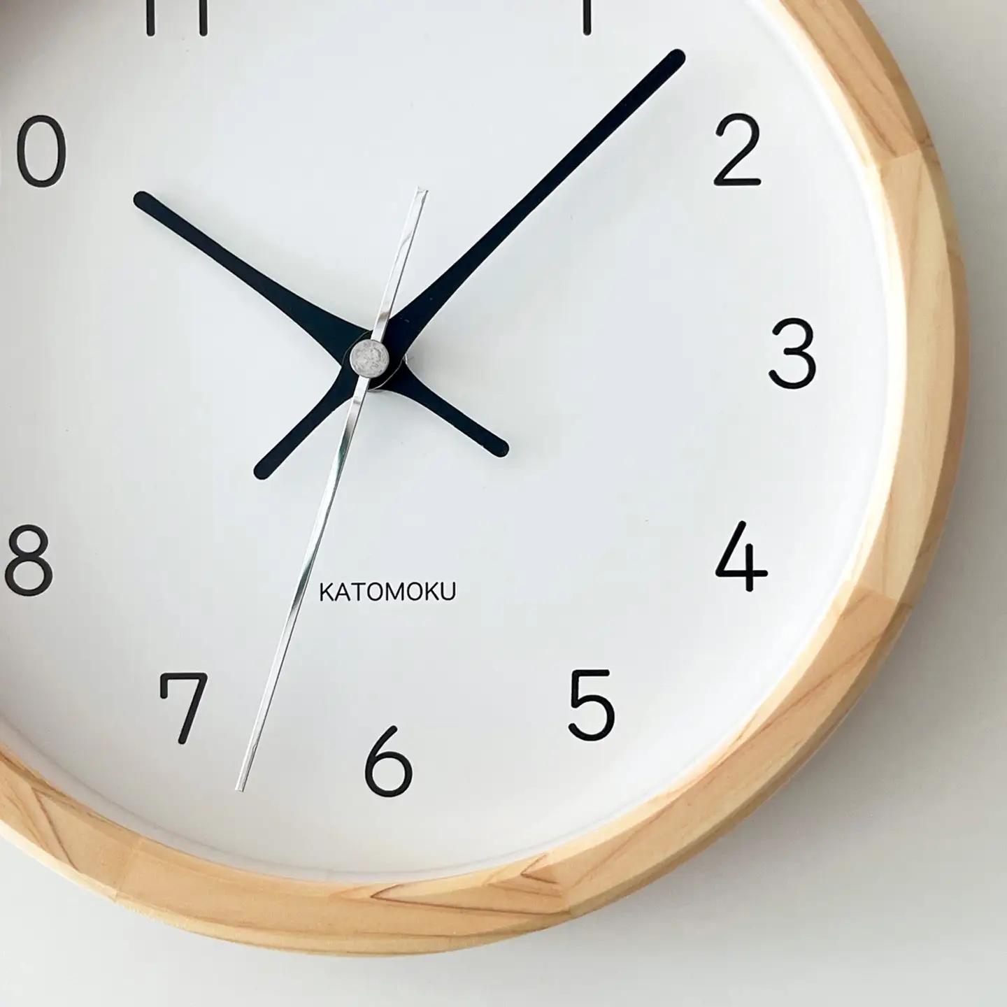 KATOMOKU muku clock 木製掛け時計（ヒノキ）km-130HI