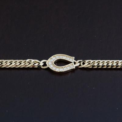 ふるさと納税 山梨市 K18馬蹄ブレスレット【ダイヤ0.14ct・18cm】 |  | 01