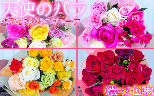 
            【天使のバラ】薔薇だけのミニ丈ブーケ（選べる色味） ＜141-701_6＞
          