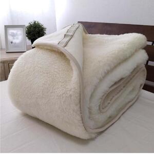 【ダブル】洗える贅沢プレミアムウールファー敷毛布 140×205cm PWH-280