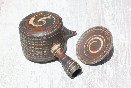  常滑焼　陶仙窯　練込切立型急須　セラメッシュ（陶製茶こし）| 常滑焼 急須 シンプルデザイン おしゃれ 焼き物 特産品 贈り物 プレゼント とこ販 茶器 和食器 陶器 陶磁器 ティーポット キッチン