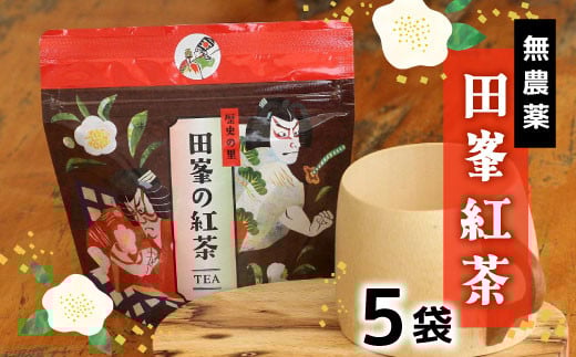 無農薬 田峯紅茶 5袋セット 紅茶 お茶 アイスティー ホットティー 茶 -022
