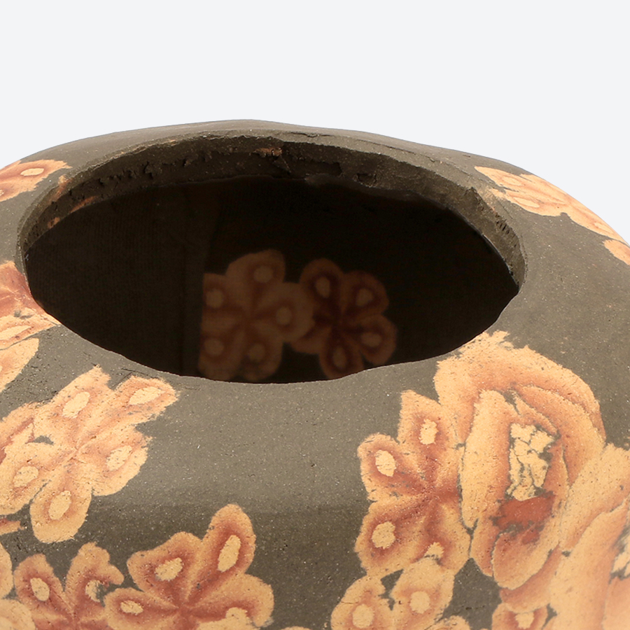 ＜伊藤赤水＞五代赤水　無名異練上花紋香爐（限定1点）