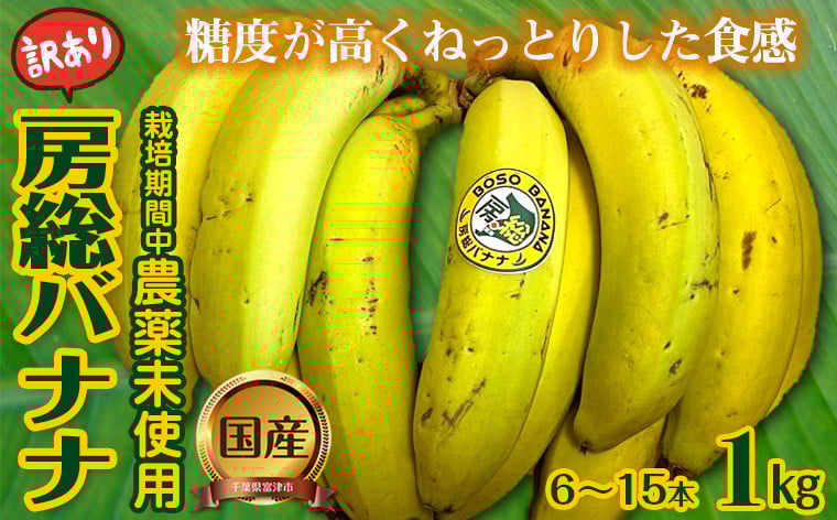 
            【訳あり】房総バナナ 1kg（6～15本）【農薬未使用】
          