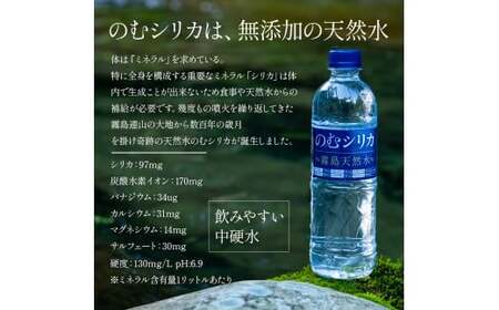 【定期便12回】のむシリカ 500ml×24本 (ミネラルウォーター 天然水 定期便)