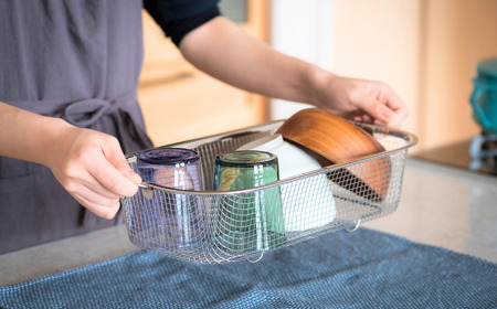 すっきり暮らすセット（深型+ディッシュラック+マット） 水切りかご ステンレス 食洗機対応 燕三条製 [ビーワーススタイル] 【018S104】