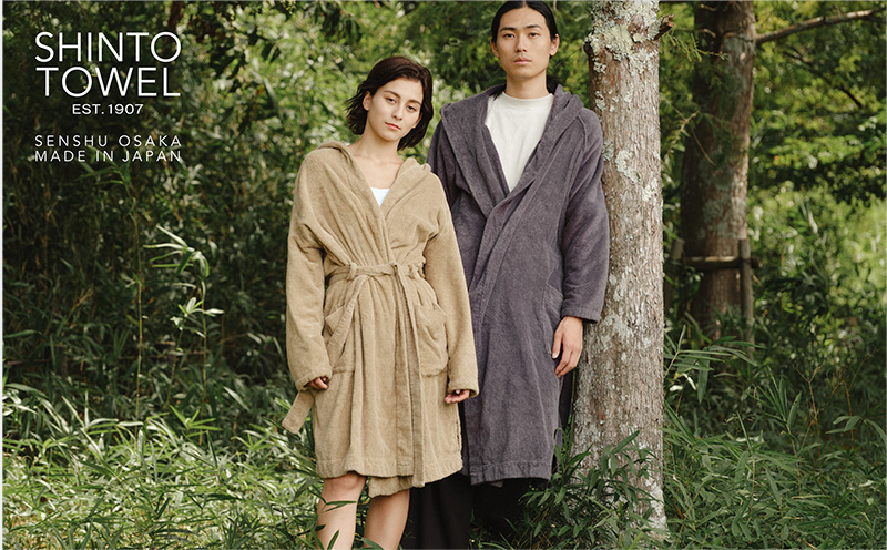 SHINTO TOWEL「ユキネ・バスローブ」Lサイズ（ホワイト）オーガニックコットン100% G3091