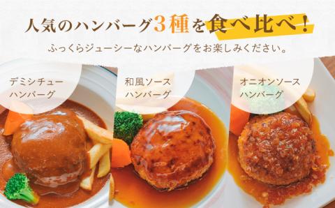〈メディア紹介多数〉ぎゅう丸の人気ハンバーグ 3種 バラエティ セット【ぎゅう丸】[NCQ001] ハンバーグ 名店 デミシチュー 和風 オニオン 食べくらべ ギフト