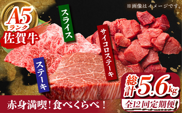 
            【全12回定期便】佐賀牛 赤身満喫コース（ヒレ・赤身ステーキ・赤身スライス）総計2.8kg 【がばいフーズ】 [HCS120]
          