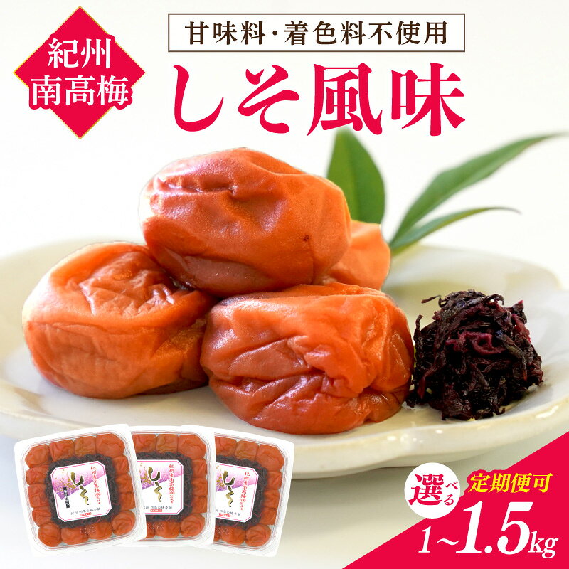 【ふるさと納税】紀州南高梅 しそ風味 1kg 1.5kg 塩分約6% 1回 3回 定期便