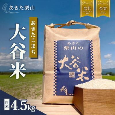 ふるさと納税 能代市 令和7年産 白米 精米 あきた栗山 大谷米 あきたこまち 4.5kg[No.5335-1500]