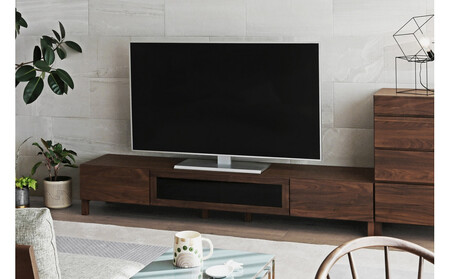 【開梱設置】高野木工 LECCE レッチェ 200TVボード ウォルナット  (黒ガラス) 【10年保証】