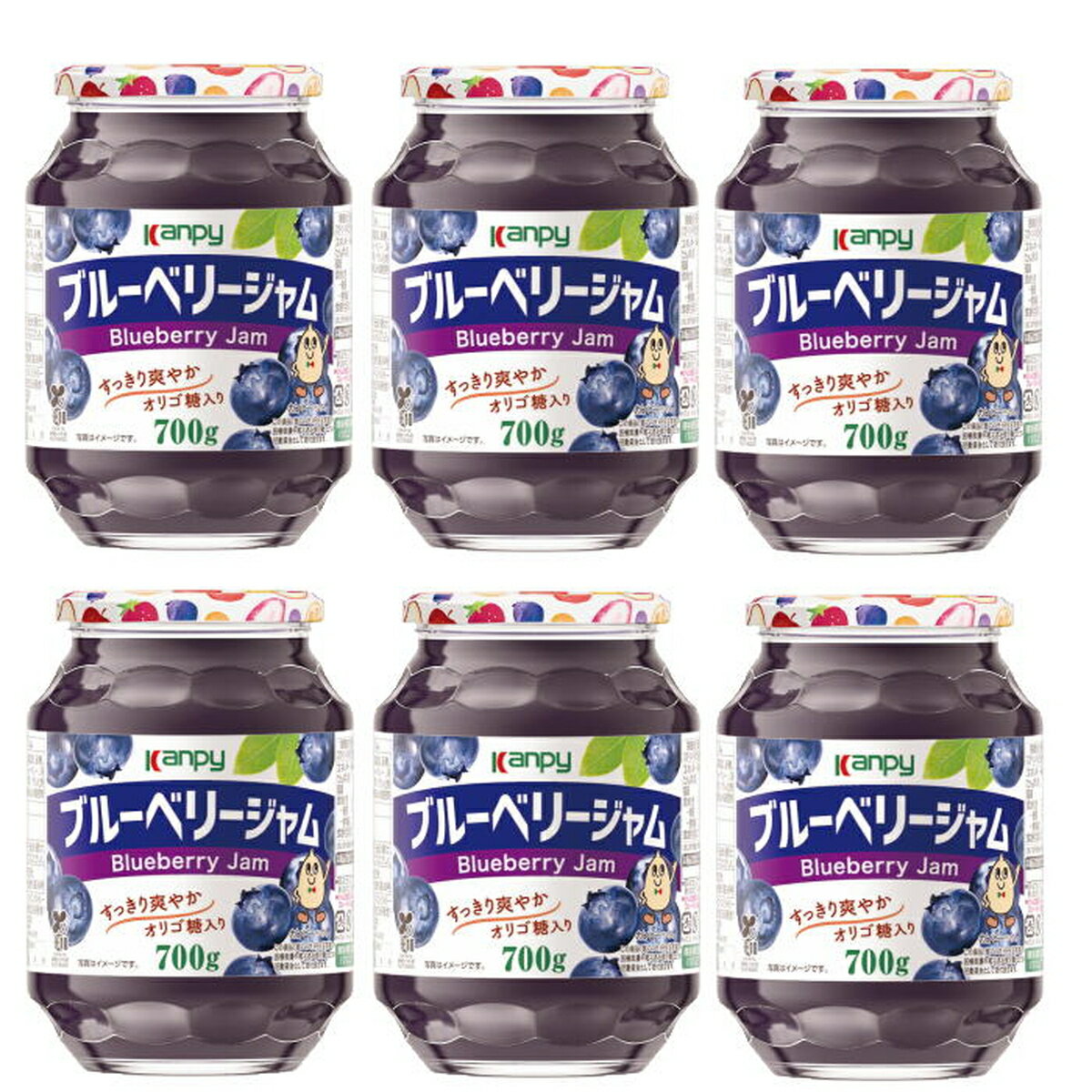 【ふるさと納税】カンピー　ブルーベリージャム700g　1ケース（6本入） | 兵庫県 丹波篠山市 ギフト 朝食 果実ジャム フルーツジャム オリゴ糖配合 トースト ヨーグルト 家族向け まとめ買いに ブルーベリー