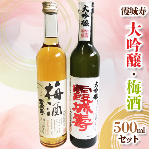 霞城寿 大吟醸・梅酒 500ml×2本セット[種友酒店] FZ24-025
