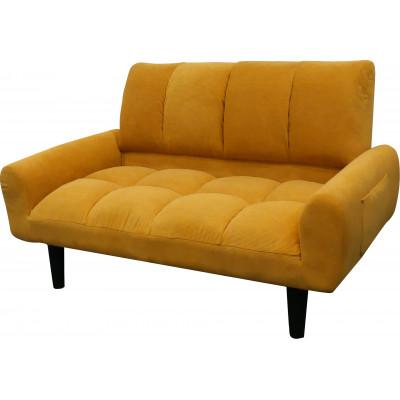 ふるさと納税 海南市 2Pコーデュロイソファー　2人掛け　ポケット付き　椅子　パンプキンイエロー　黄