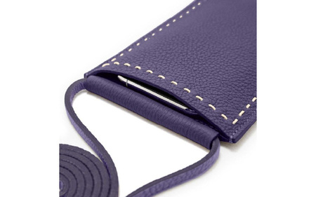 (VIOLET)スマホとカードを美しく持ち運ぶ 本革マルチポシェット SPUR(ｼｭﾌﾟｰﾙ)