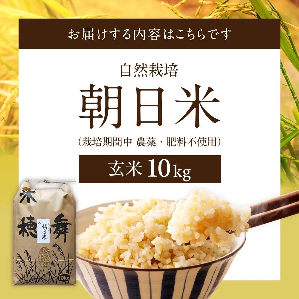 栽培期間中農薬・肥料不使用で作った朝日米 玄米10kg 粟屋農場 山口県 防府市 D-B12 玄米 朝日米 10kg 栽培期間中農薬不使用 肥料不使用 無農薬 自然栽培 在来種 希少米 佐波川