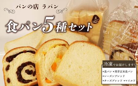 食パン 5種セット  パン 詰め合わせ 食パン 朝食 ご当地グルメ 美味しいパン ベーカリー 冷凍 国産小麦 おいしい ぱん パンセット 藤枝市