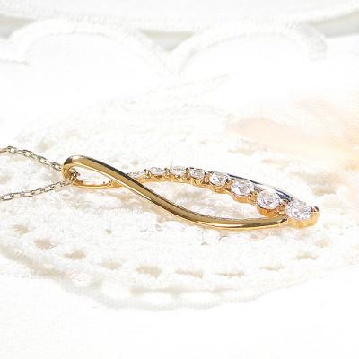 ふるさと納税 韮崎市 ネックレス PT900 K18YG コンビ ダイヤモンド 0.33ct リーフ【f263-ygpt】 |  | 03