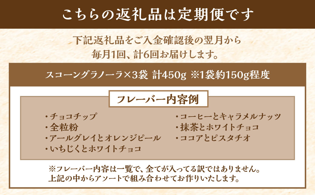 【全6回定期便】スコーングラノーラ 3袋セット