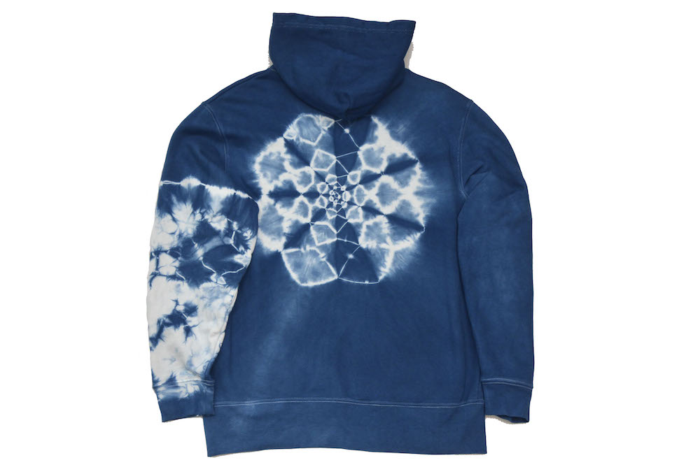黒部の名水染めタイダイ藍染めパーカーD　XXLサイズ