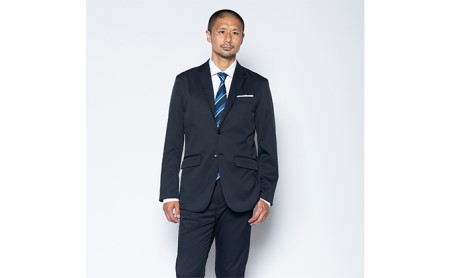 【ふるなび限定】メンズBizテーラードジャケット「ワークウェアスーツ」スーツに見える作業着　丸洗い可 ストレッチ 速乾 部屋干し可 撥水 シワになりにくい　ダークネイビー FN-Limited-SP 