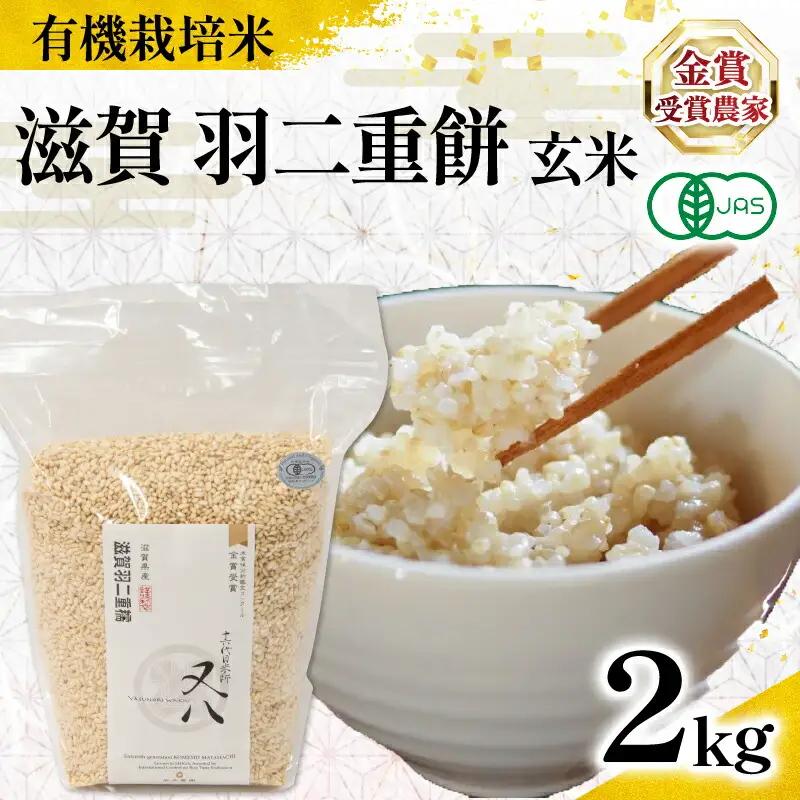 【 オーガニック米 】 令和7年産 米 羽二重餅 玄米 2kg 