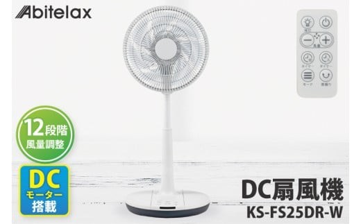 【数量限定】「寄附額改定しました!!」ケーズデンキオリジナルモデル DC扇風機 KS-FS25DR-W【家電 静音 省エネ DCモーター 風量調節 首振り 新生活】(NE-6)